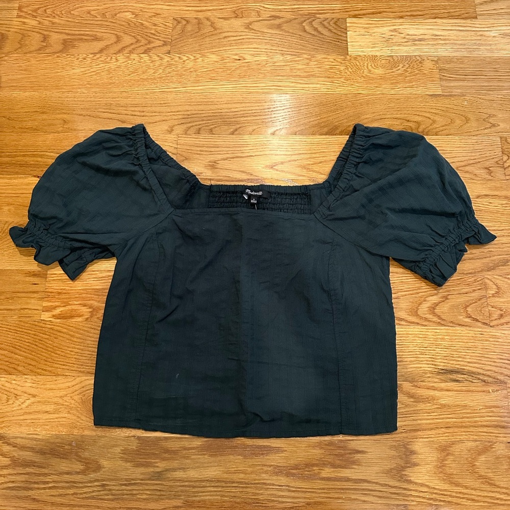 Hopewell Puff-Sleeve Crop Top in Stripe